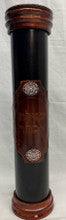 Leather & Wood Megillah Holder 12" Patch Design-Dark