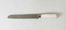 Hi-Carbon Steel Challah Knife with White Resin Handle