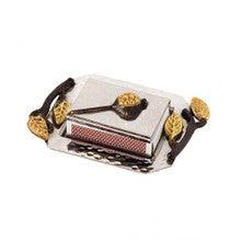 Emanuel Hammered Matchbox Holder & Tray w/ Pomegranate Branch