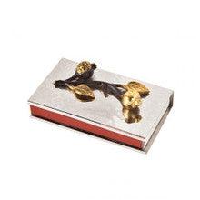 Emanuel Large Hammered Matchbox Holder w/ Pomegranate Branch