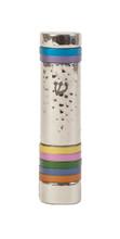 Emanuel Hammered Mezuzah Case w/ Rings--Multiolor