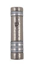 Emanuel Hammered Mezuzah Case w/ Rings--Silver