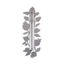 Emanuel Mezuzah Case w/ Metal Cutout-Pomegranate