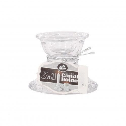 2" Glass Candle stick - 2 in 1
