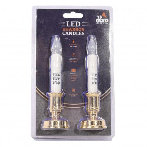 2 pk LED Taper candles with holder w/ timer