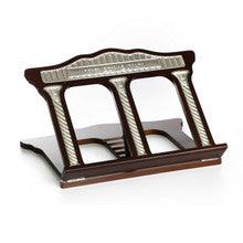 Table Top Shtender Wood and Silver Plated