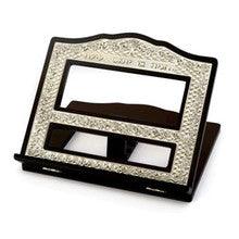 Table Top Shtender Wood and Silver Plated