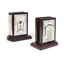 Wood and Nickel Matchbox Holder - Brown