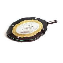 Oval S/P & Wood Challah Board-W/ KnifeGold