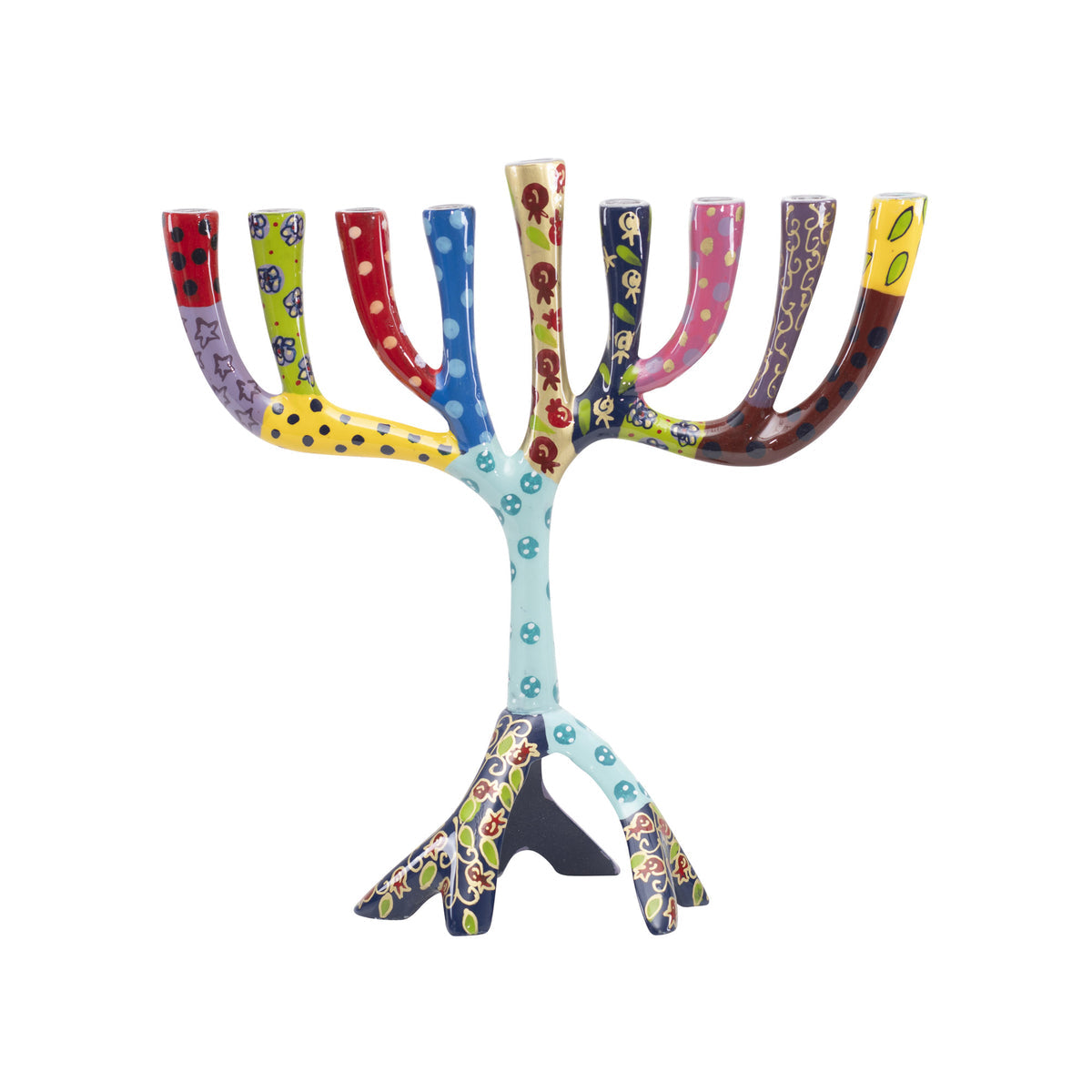 Medium Painted Menorah 9.2" (Multicolor Layers)