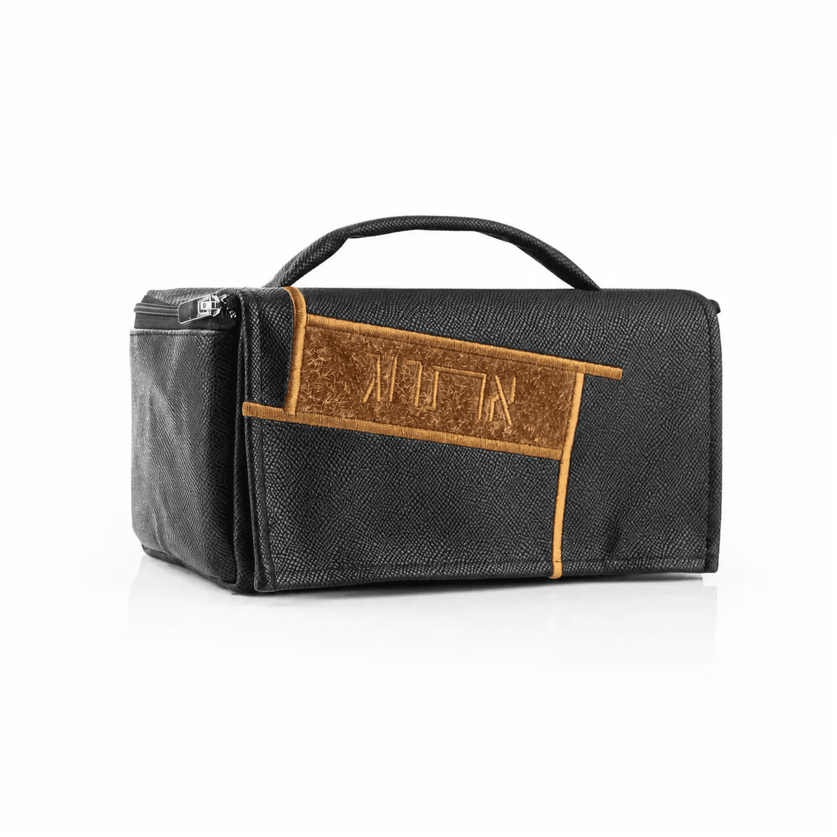 Geometric Fur Leather Esrog Bag (Black)