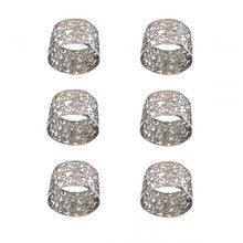 Emanuel Lace Napkin Rings, Set of 6- Pomegranate-Silver