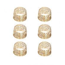 Emanuel Lace Napkin Rings, Set of 6- Pomegranate-Gold
