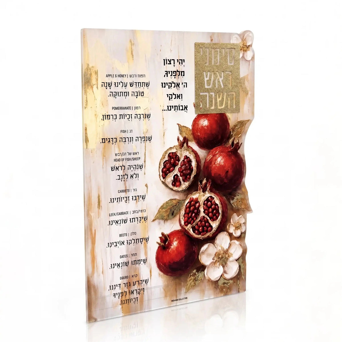 Rosh Hashanah Painted Pomegranate Simanim Card