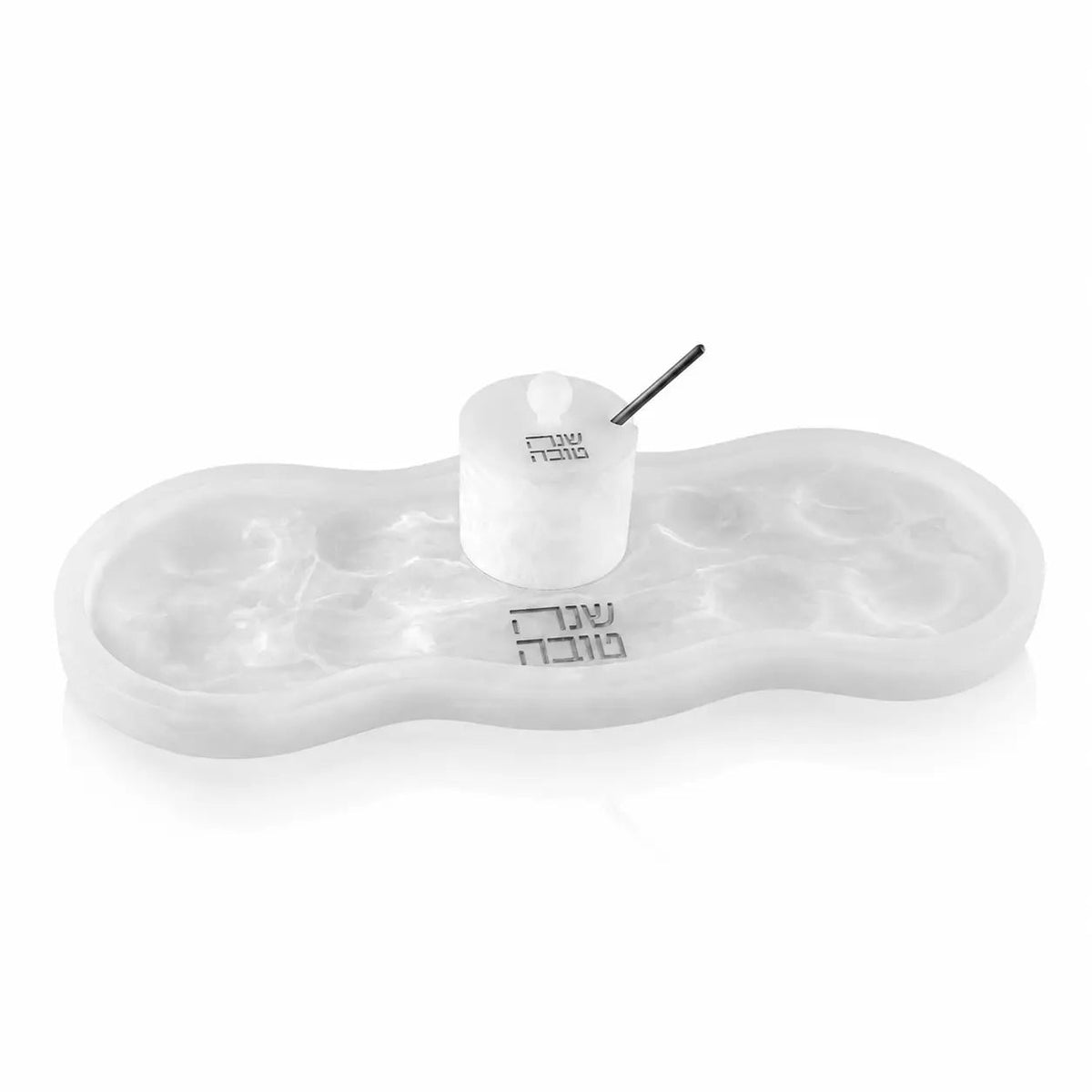 Rosh Hashanah Curve Resin Simanim Tray (Silver)