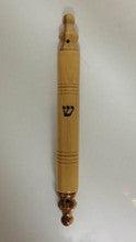 Round Olive Wood Mezuzah Case Pointed 12cm