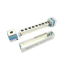 Emanuel Hammered Travel Menorah-Blue Rings