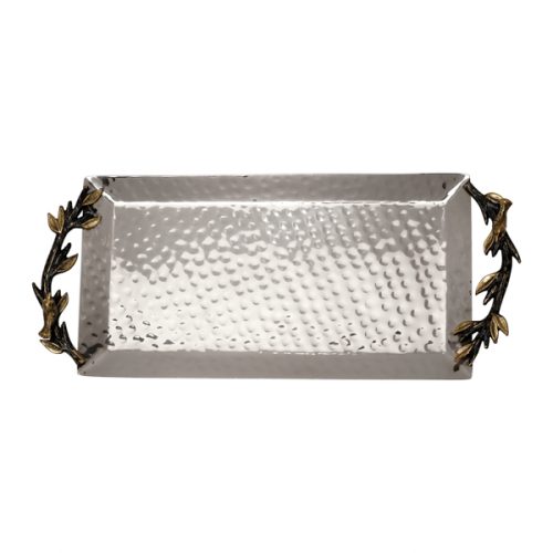 Emanuel Hammered Tray 5" x 11" Tree of Life Branch