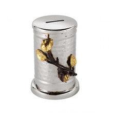 Emanuel Hammered Tzedaka Box w/ Pomegranate Branch