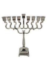 Silverplated Menorah for Candles Square Design-9"