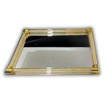 Mirror Candlestick Tray-Gold Design 8"x12"