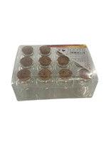 12 Mini Empty Glass Jars w/ Cork 1"- Fat