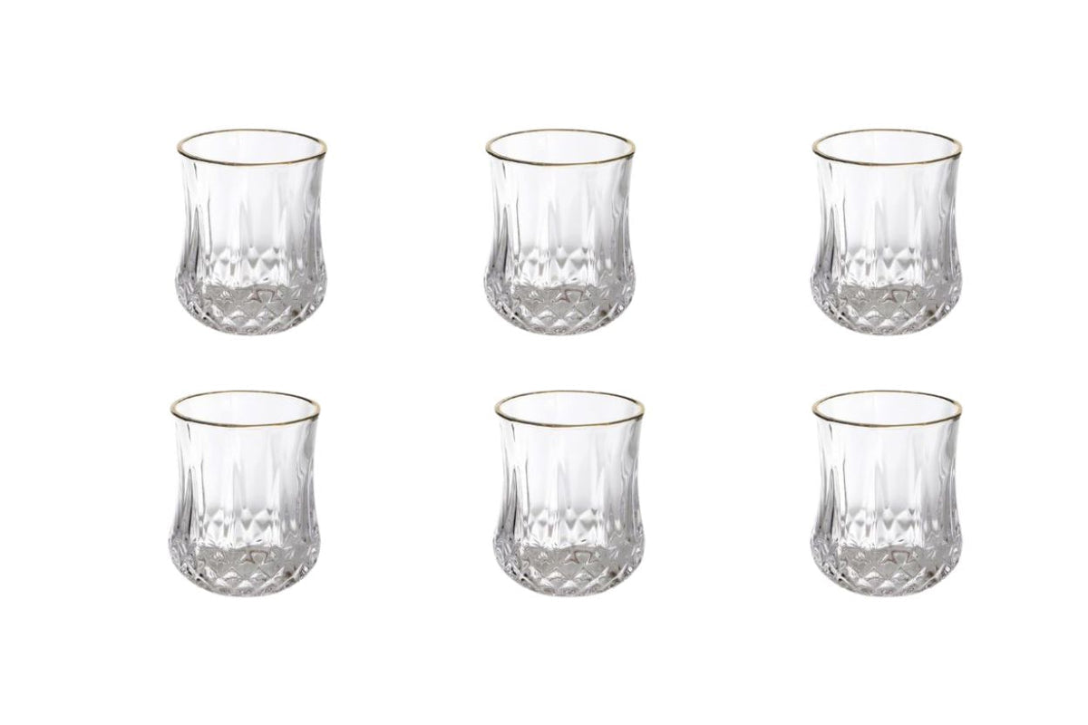 Set of 6 Glass Kiddush Cups 210ml