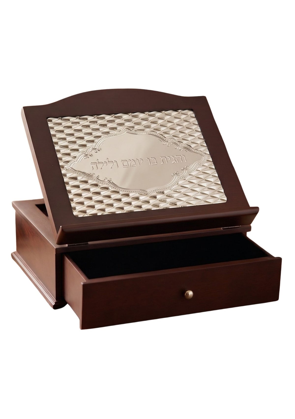 Wood Tabletop Shtender With Drawer -Silverplate Pillows Design