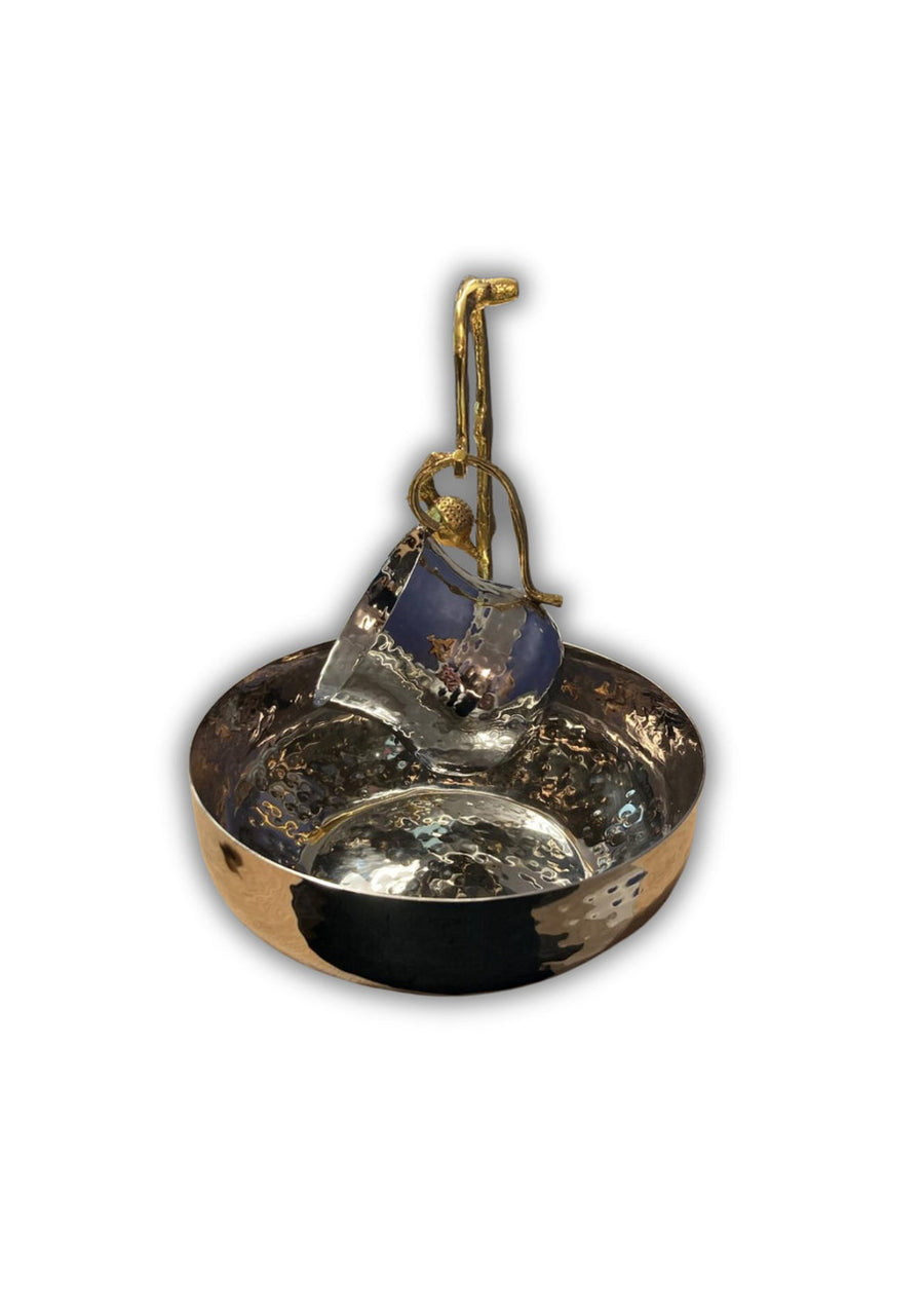 Hammered Silverplated Mayim Achronim-Pomegranate Design