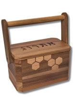 Wood Esrog Box With Wood Handle