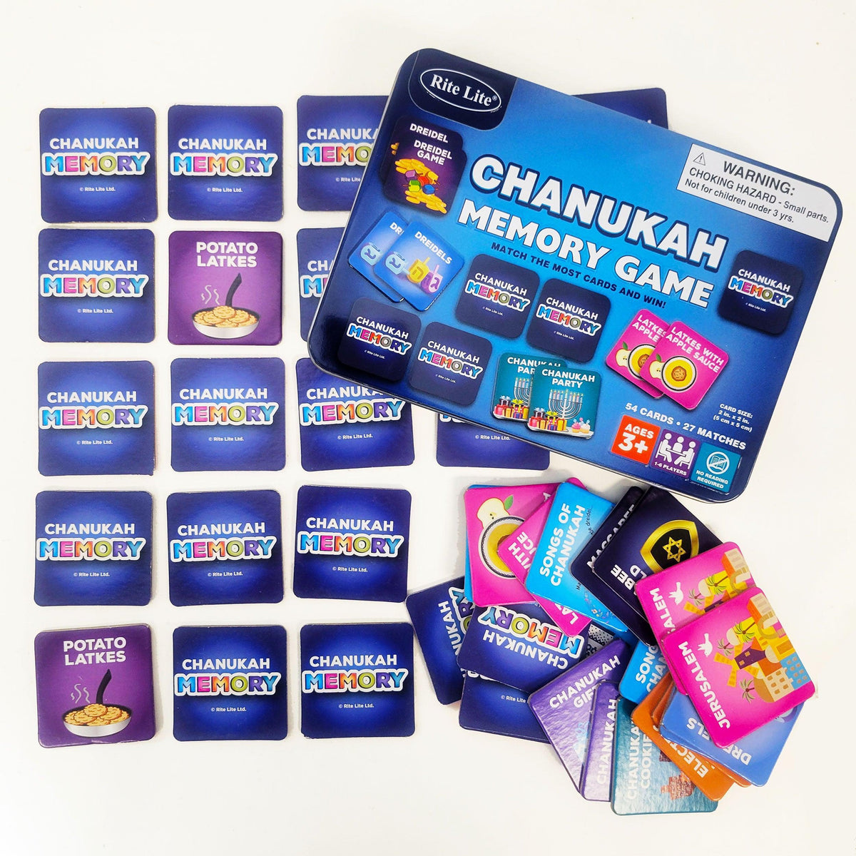 CHANUKAH GAME, "MEMORY", 54 CARDS, 7" x 5", COLLECTIBLE