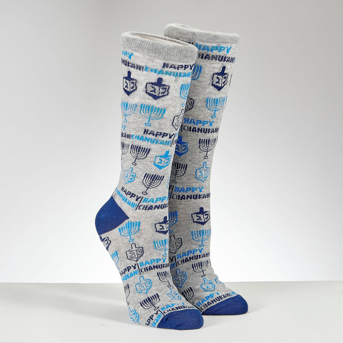 "HAPPY CHANUKAH" SOCKS,COTTON BLEND,ADULT CREW,CARDED