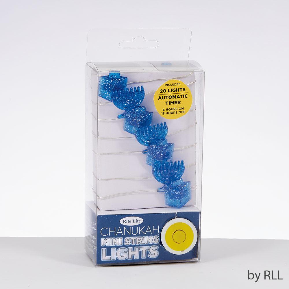 CHAN. MICRO LED LIGHT STRING,DRDL/MENORA,20 LIGHTS,BATT,9',GIFTBX