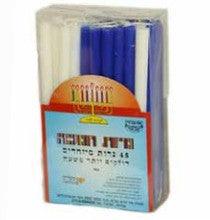 Box of 44 Hannukah Candles.Blue and White 5.1/2" Height