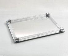 Mirror Candlestick Tray-Silver Design 8"x12"