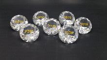 Set of 7 Crystal Diamond Shaped Napkin Weights-Gold-Blessings