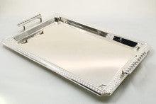 Silverplate Candlestick Tray-Silver Design W/ Silver Handles-21"x14"