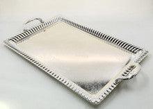 Silverplate Designed Candlestick Tray-Silver Design W/ Silver Handles-22"x13"