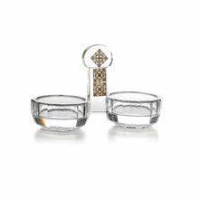 Crystal Open Salt & Pepper Cellars-Lace Design