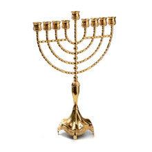 Silverplate Menorah-Gold-18"