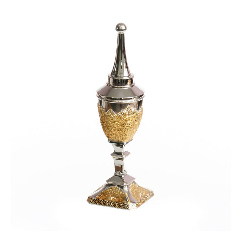 Silverplate Besamim Holder Filigrees Design Gold/Silver