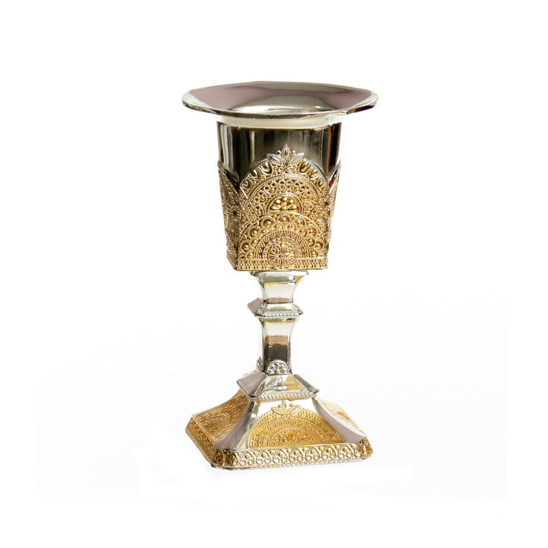 Silverplate Candle Holder Filigree Design Gold/Silver