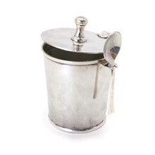 Silverplate Brass Honey Dish w/ Spoon