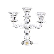 3 Branch Crystal Candelabra-9"H