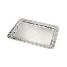 Silverplate Candlestick Tray-Hammered Border Design 17"x13"