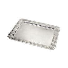 Silverplate Candlestick Tray-Hmmered Border Design 10"x13"