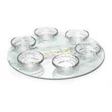 Crystal Bowl Seder Plate-15"- Marble Tray