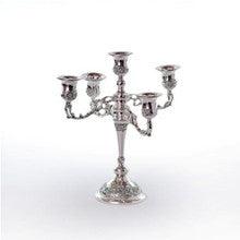 5 Branch Silverplated Antique Candelabra-- 9"h