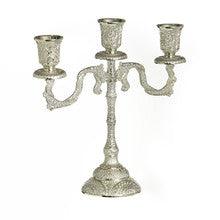 3 Branch Filigree Candlabra Pair-Silver