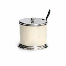 Enamel Bone/Silver Honey Dish